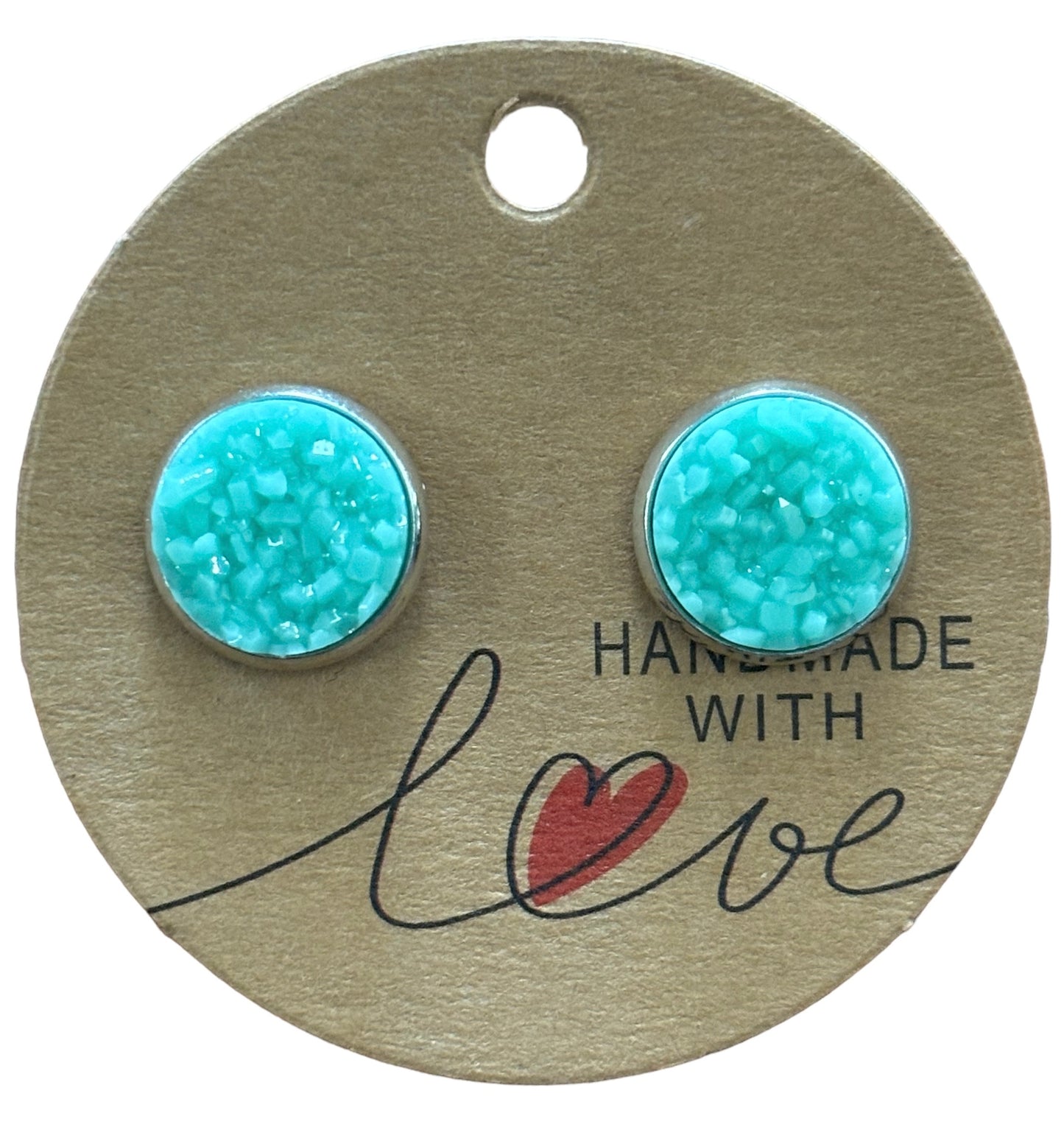 Sweet Mint Stud Earrings / Petite Elegance Handmade Sparkling Earrings