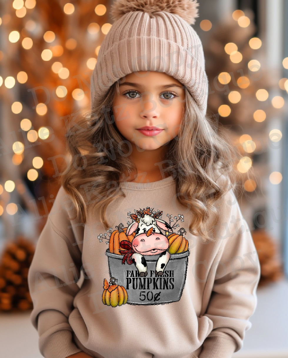 Farm Fresh Pumpkins cow Shirt