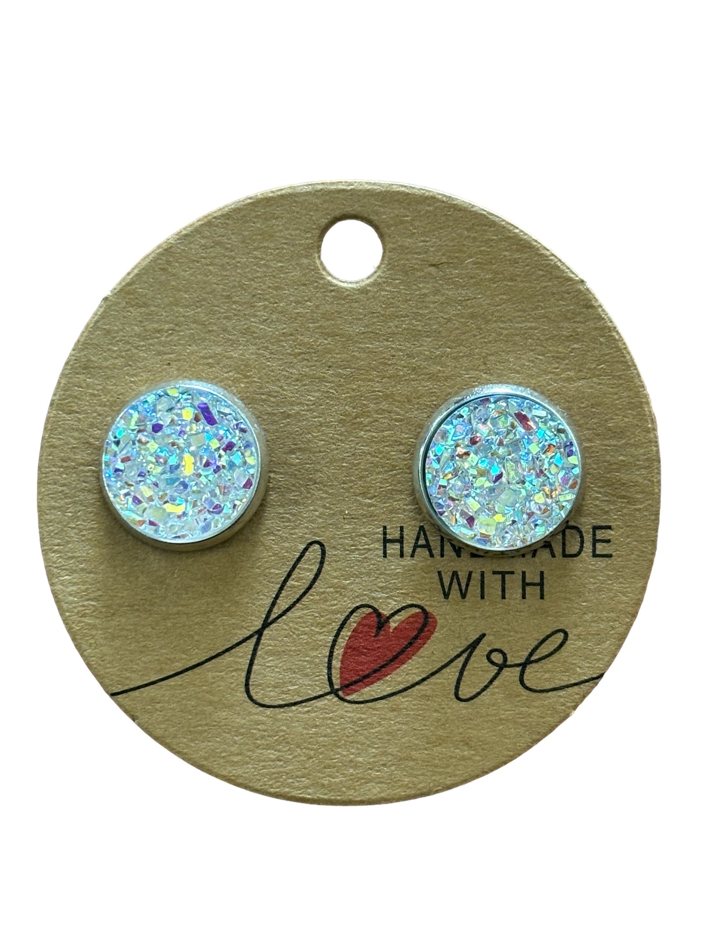 Crystal AB Sparkling Stud Earrings / Petite Elegance Handmade Sparkling Earrings