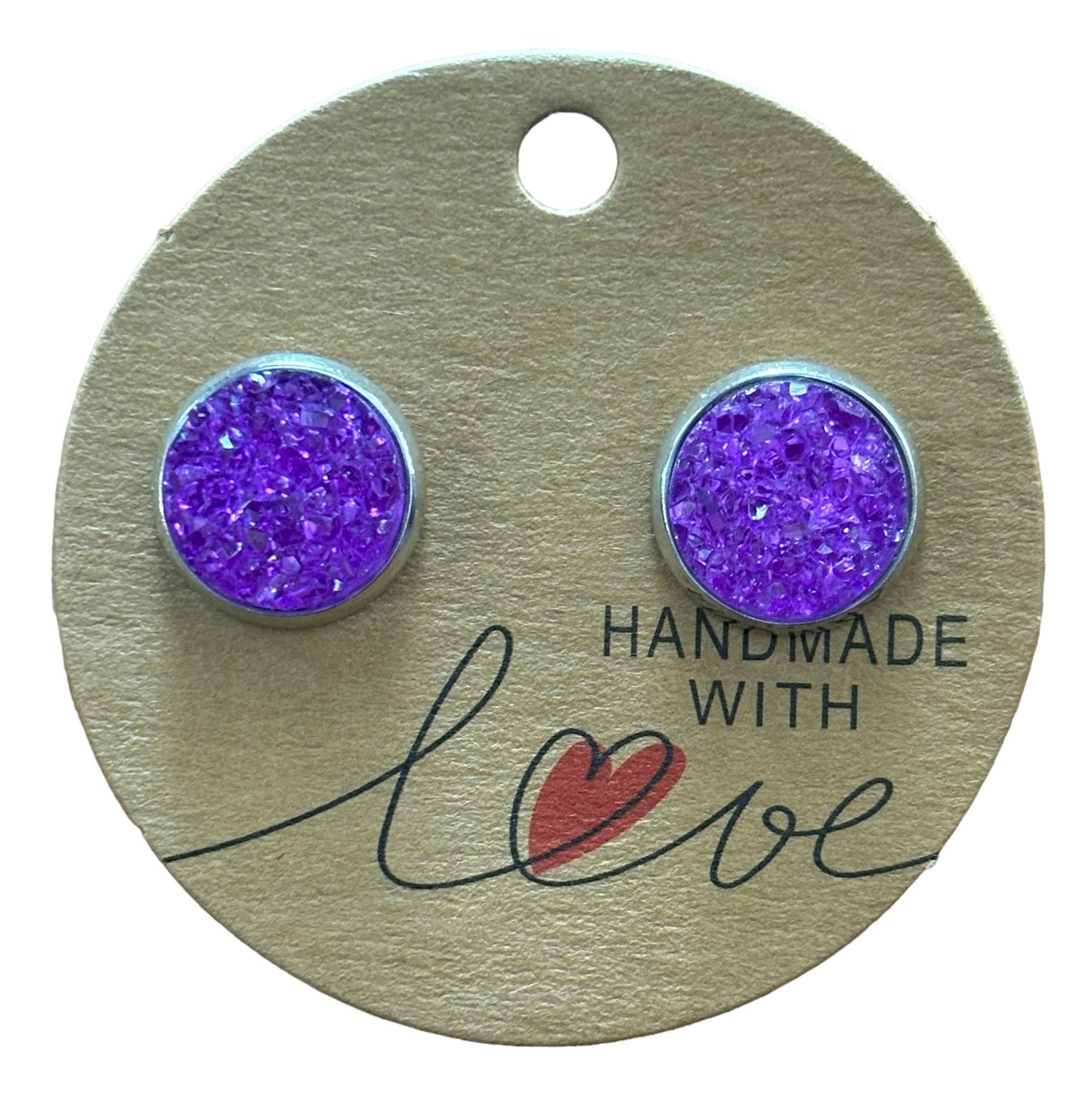Purple Sparkling Stud Earrings / Petite Elegance Handmade Sparkling Earrings