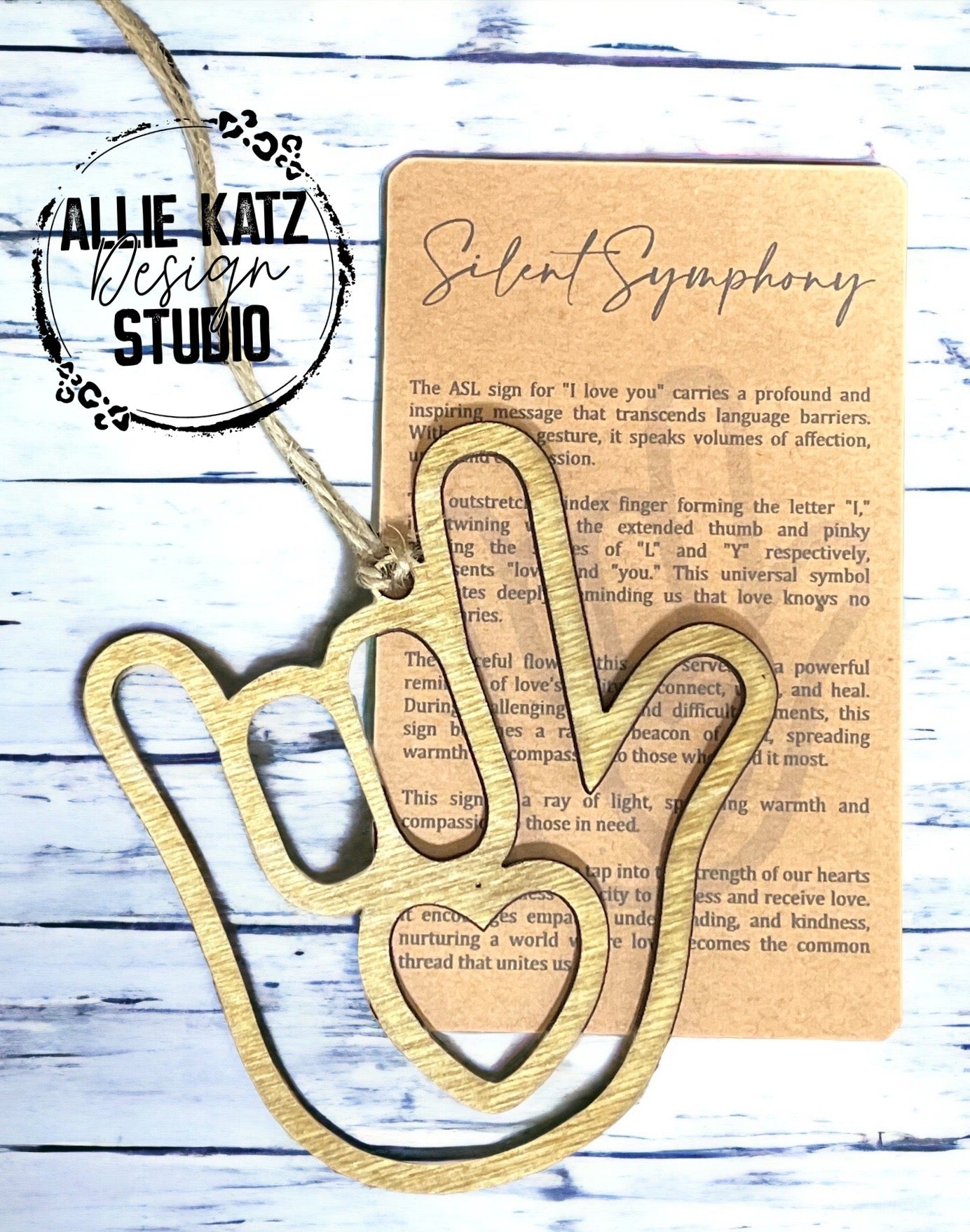 Silent Symphony ASL I l Love You Ornament