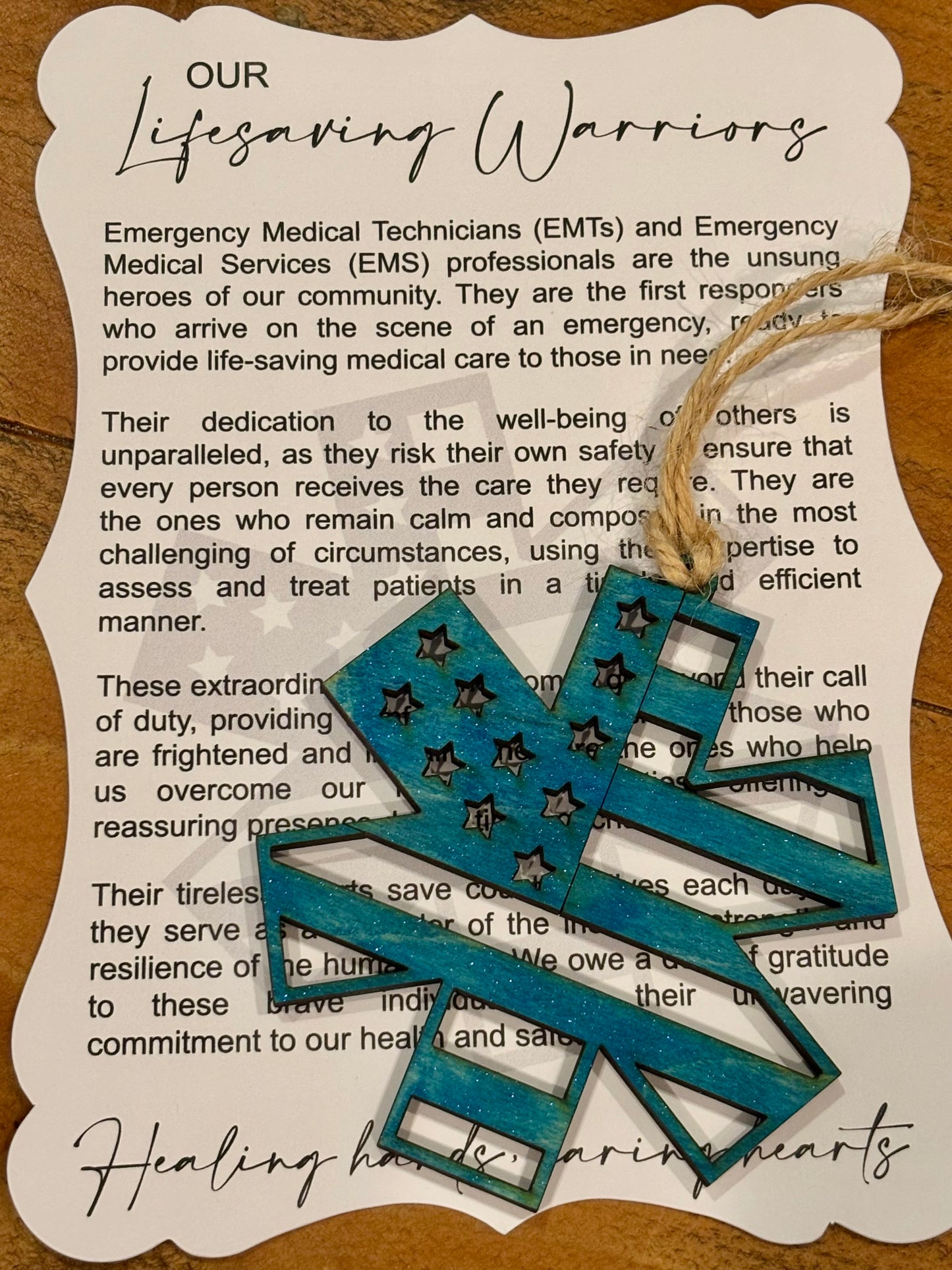 Our Lifesaving Warriors Story Card Ornament