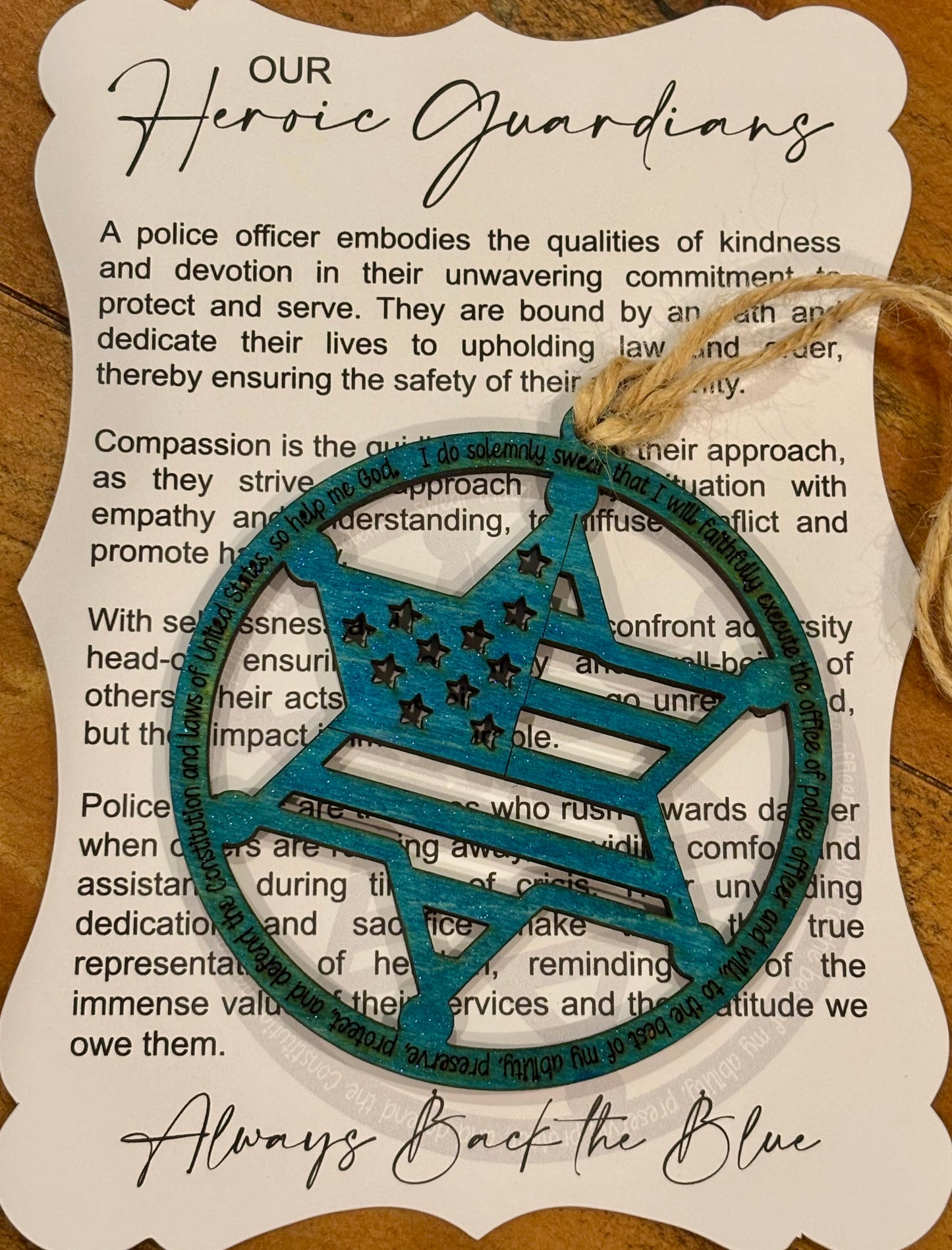 Our Heroic Guardians Story Card Ornament