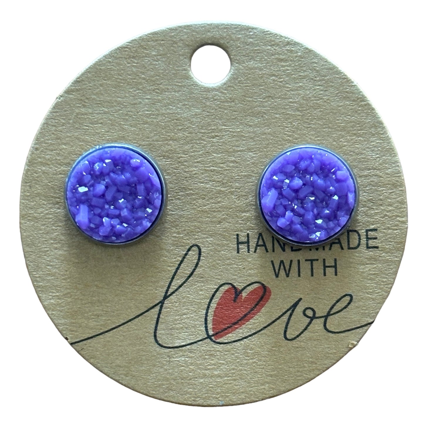 Purple Stud Earrings / Petite Elegance Handmade Sparkling Earrings