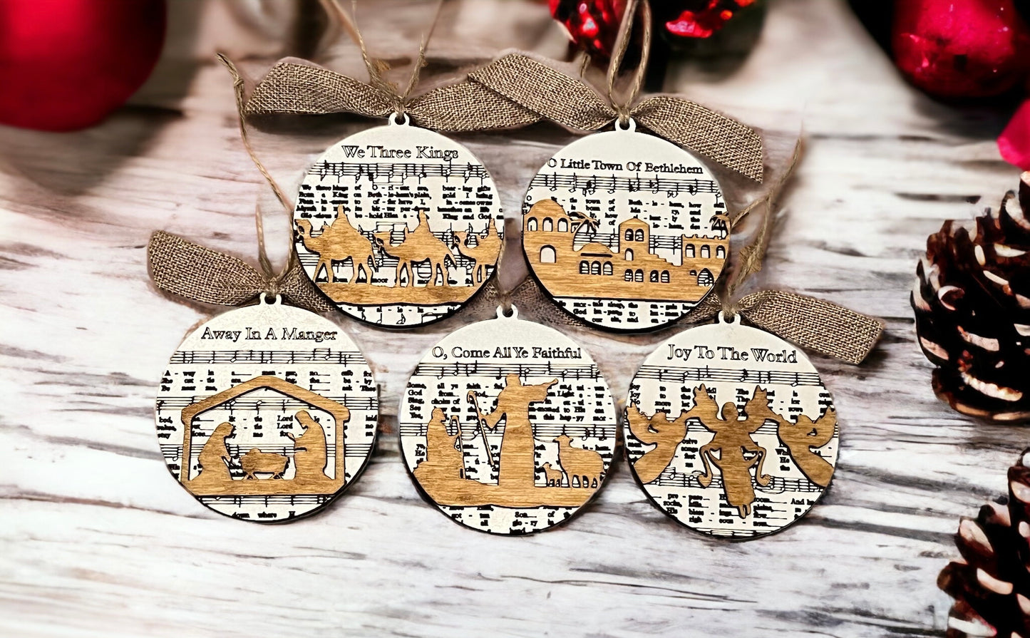 Engraved Christmas Hymnal Ornament - A Musical Celebration of Joy