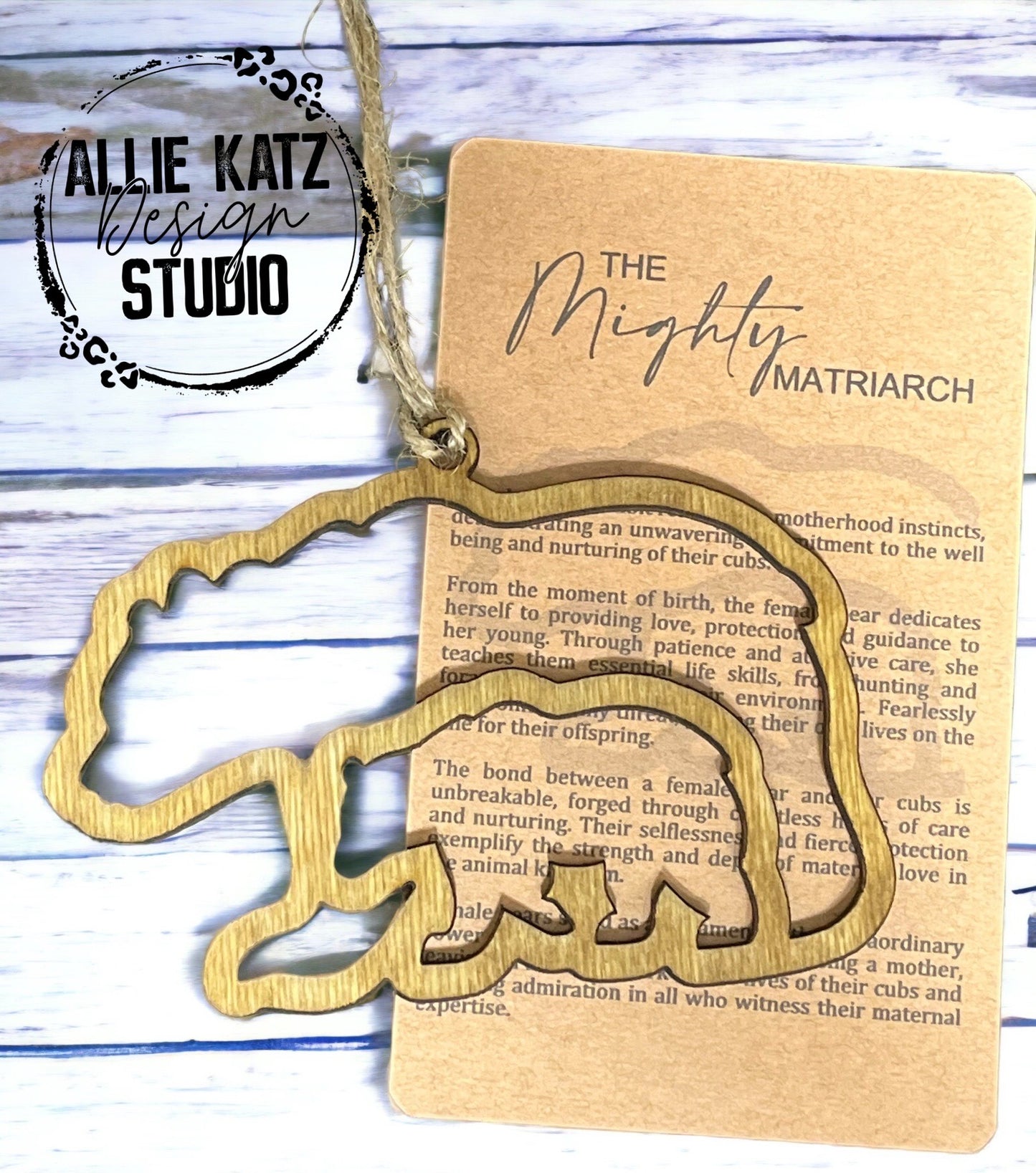 The Might Matriarch Mama and Baby Bear Ornament