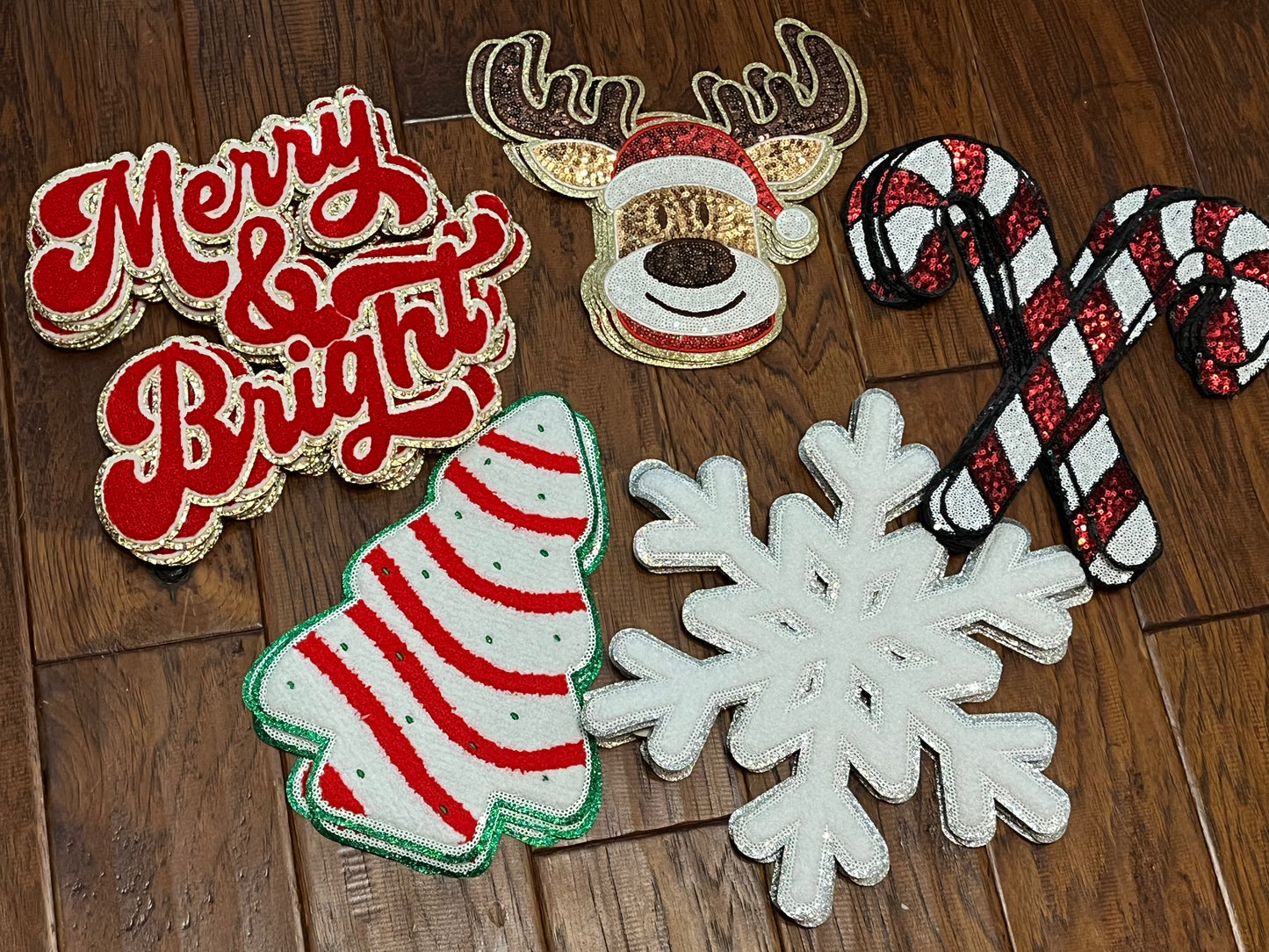 Sequin Candy Cane Patch Shirt