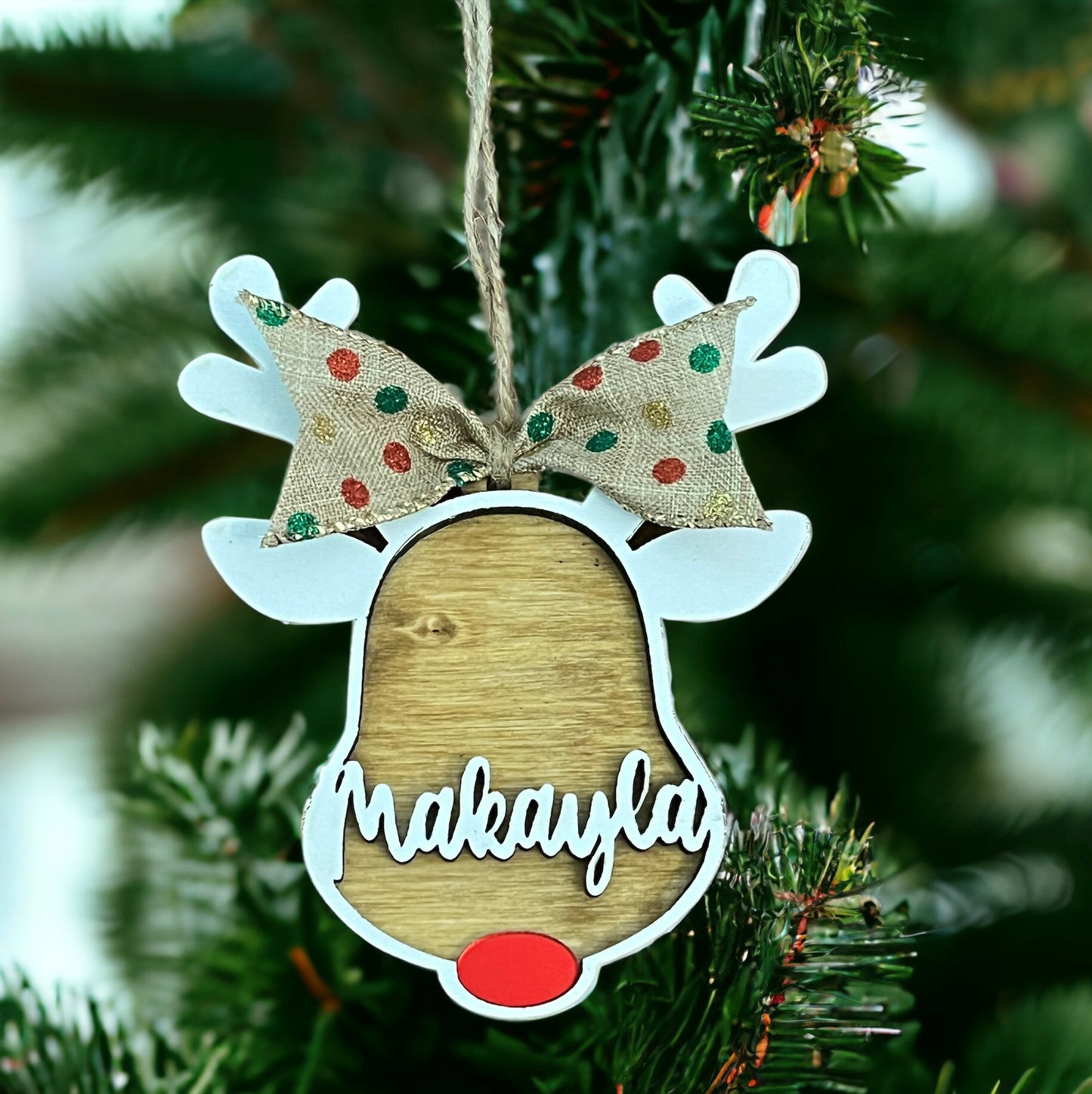 Personalized Reindeer Christmas ornament