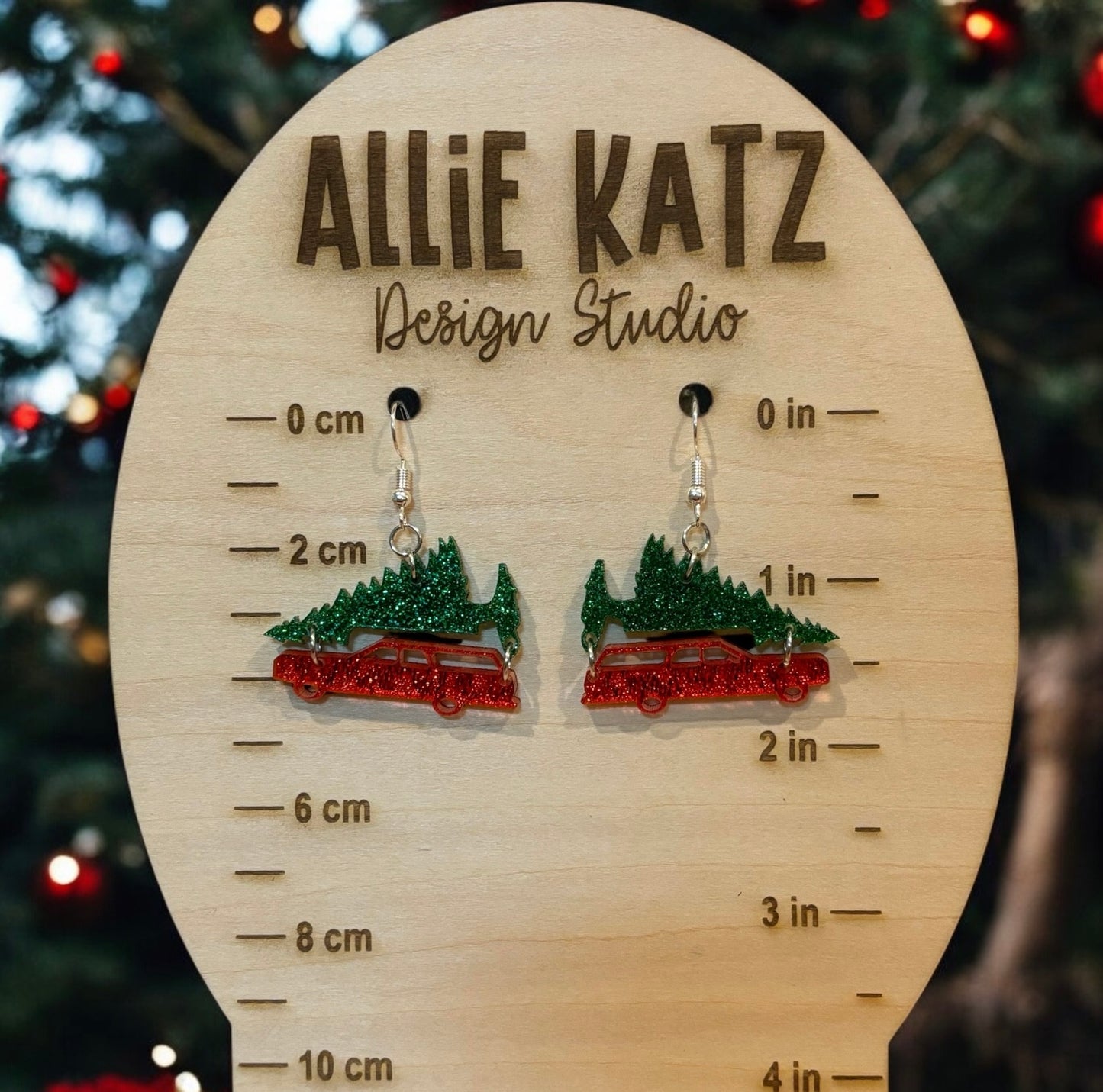 Car with Tree Earrings