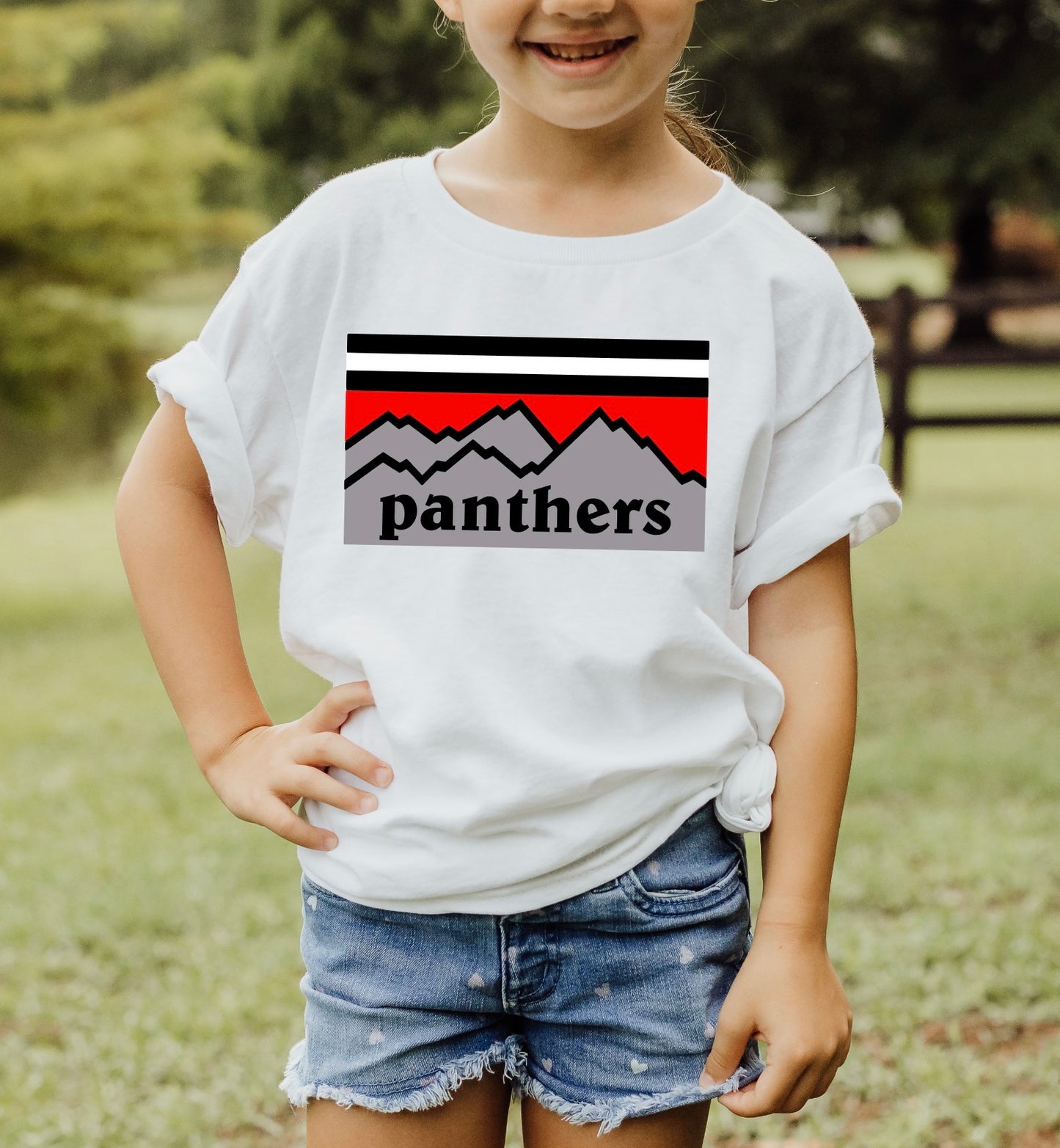 School colors Mountain scene Spirit Tee