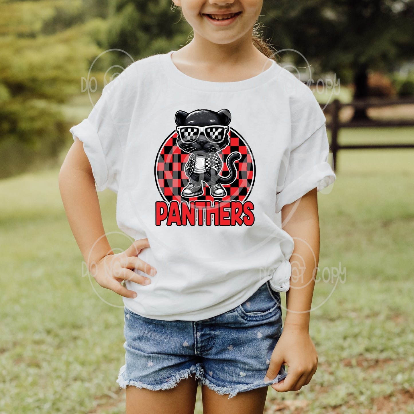 Cute Panthers Mascot Spirit Tee