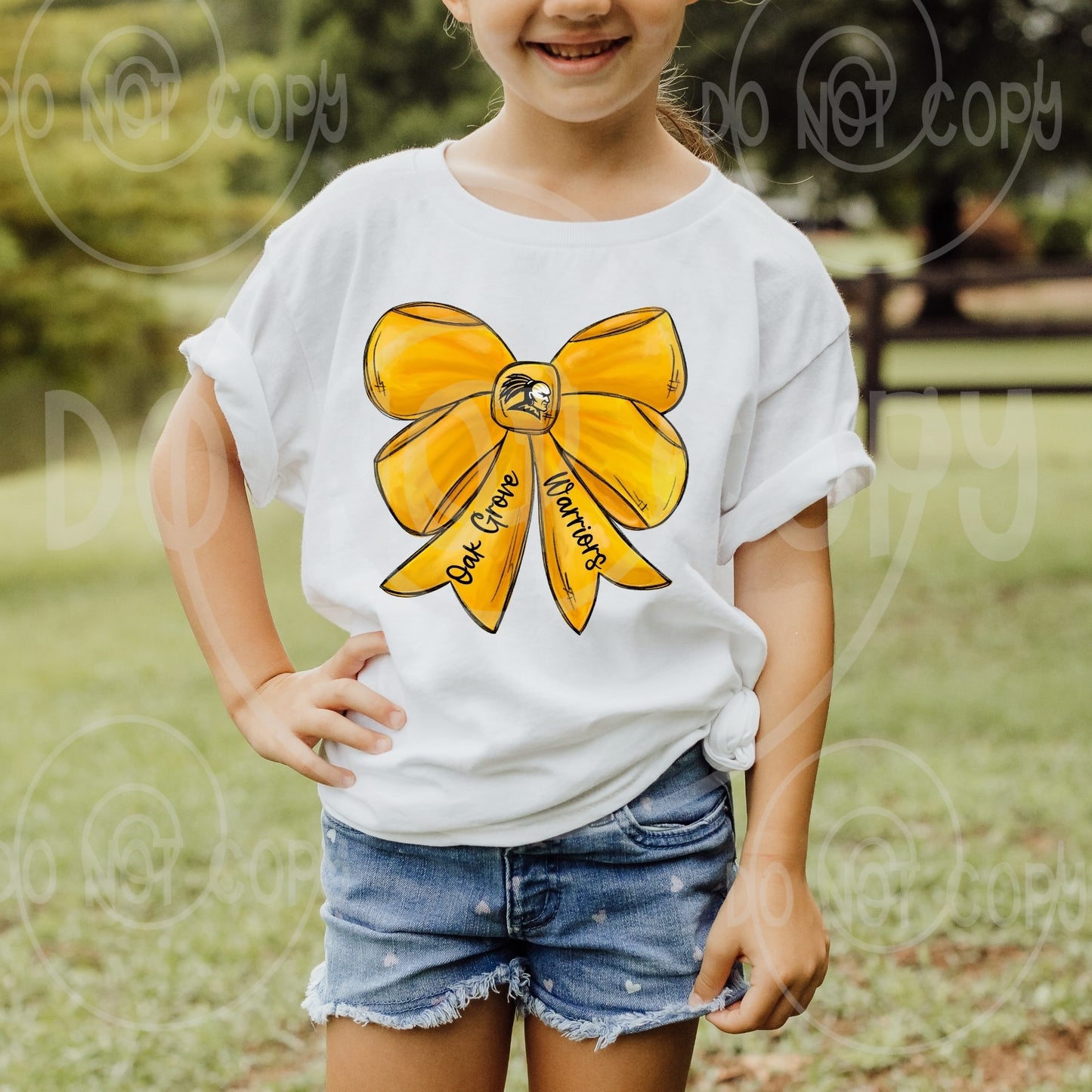 Oak Grove Warriors Coquette Bow Spirit Tee