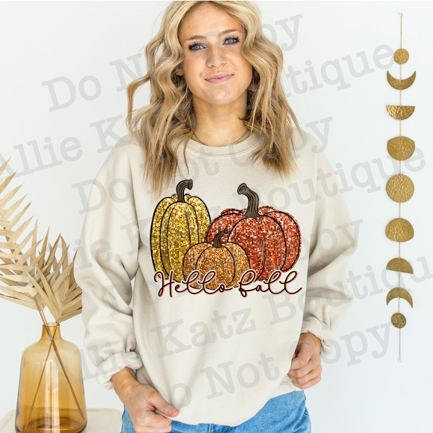 Hello Fall Faux sequin Shirt