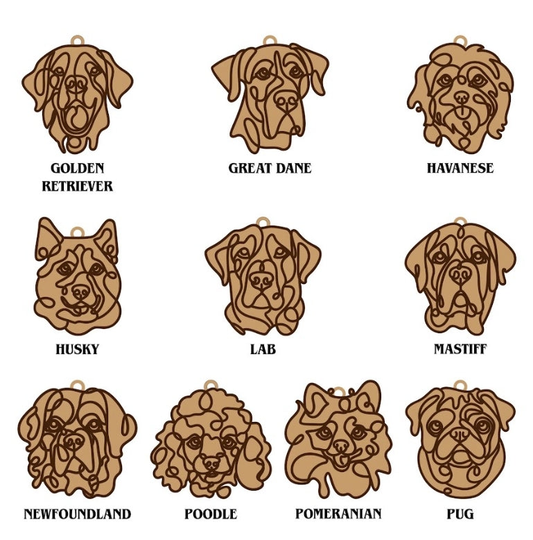 Laser Engraved Dog Stud Earrings