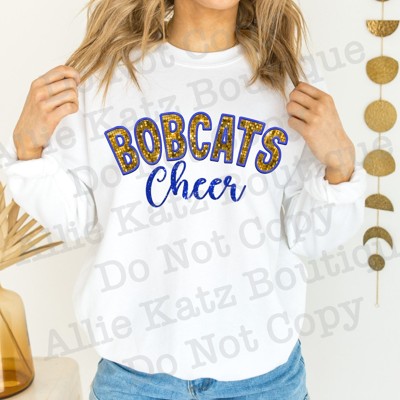 Faux sequin Cheer School Spirit Tee