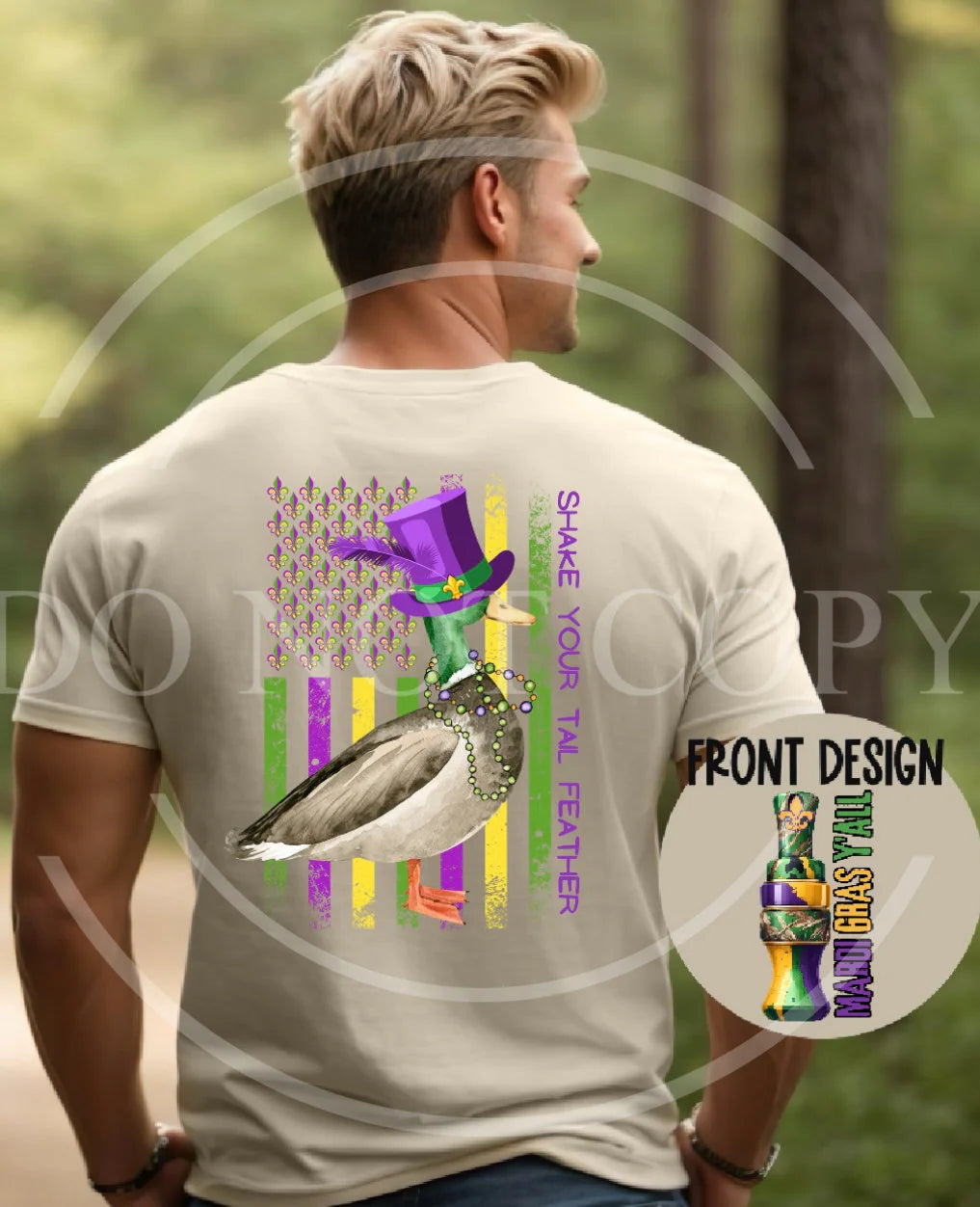 Shake Your Tail Feather Mardi Gras Duck Authentic Outdoors Tee
