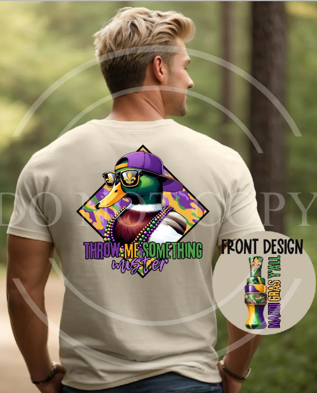 Throw me Something mister Mardi Gras mallard duck Authentic Outdoors Tee