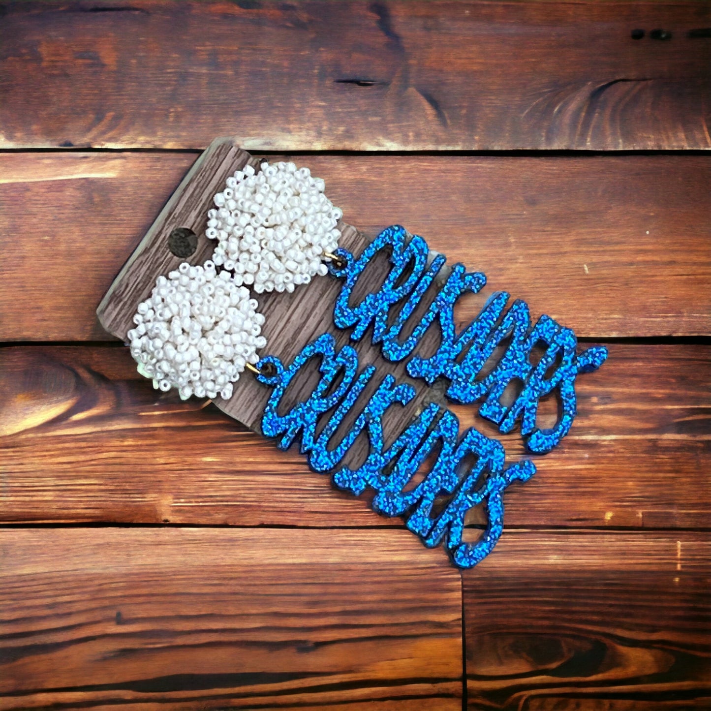 Royal and White Crusaders Earrings