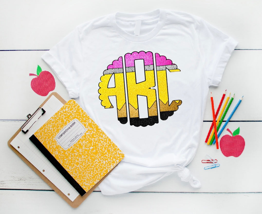 Pencil Monogram Tee