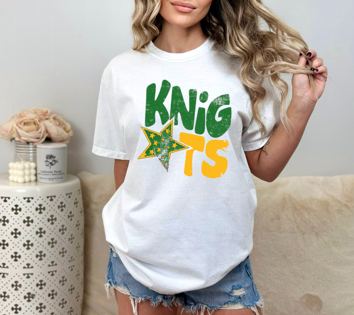 Green and Gold Knights Star Tee