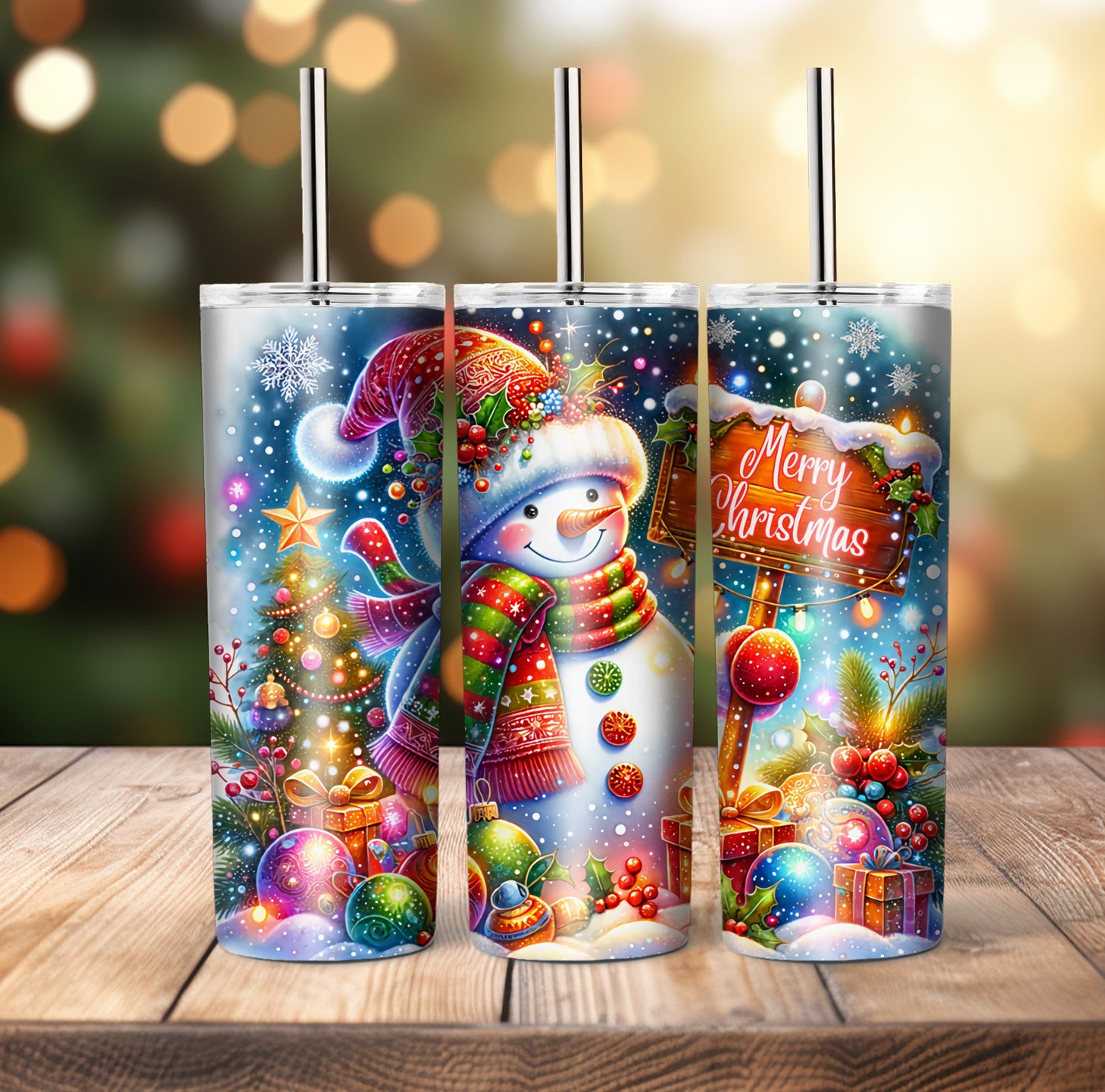 Merry Christmas Snowman Tumbler