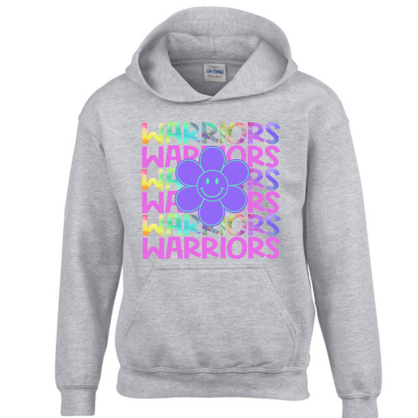 Tie Dye Mascot with flower for any school Tee