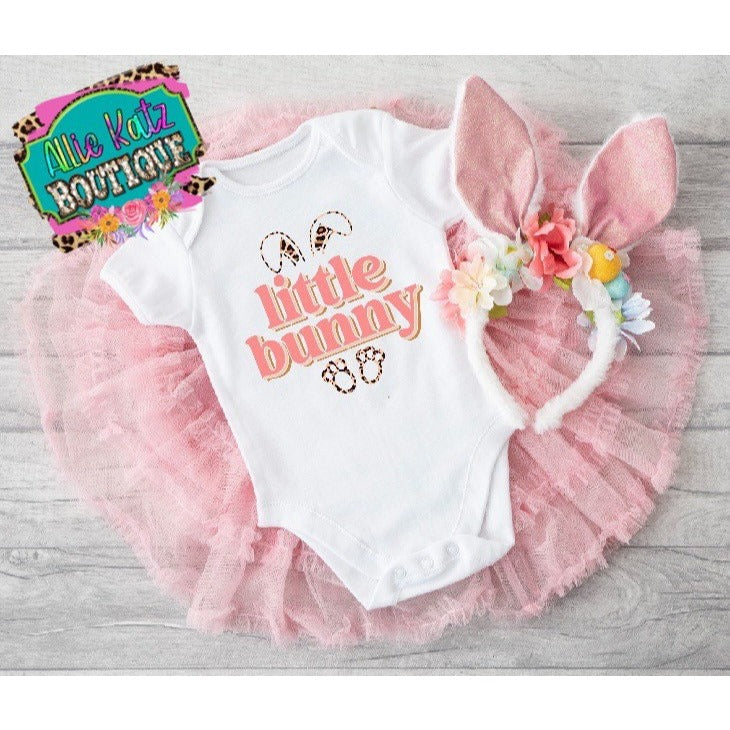 Little bunny one piece bodysuit/ Easter kids shirt/ cute Easter bunny baby  outfit/ girls Easter tee