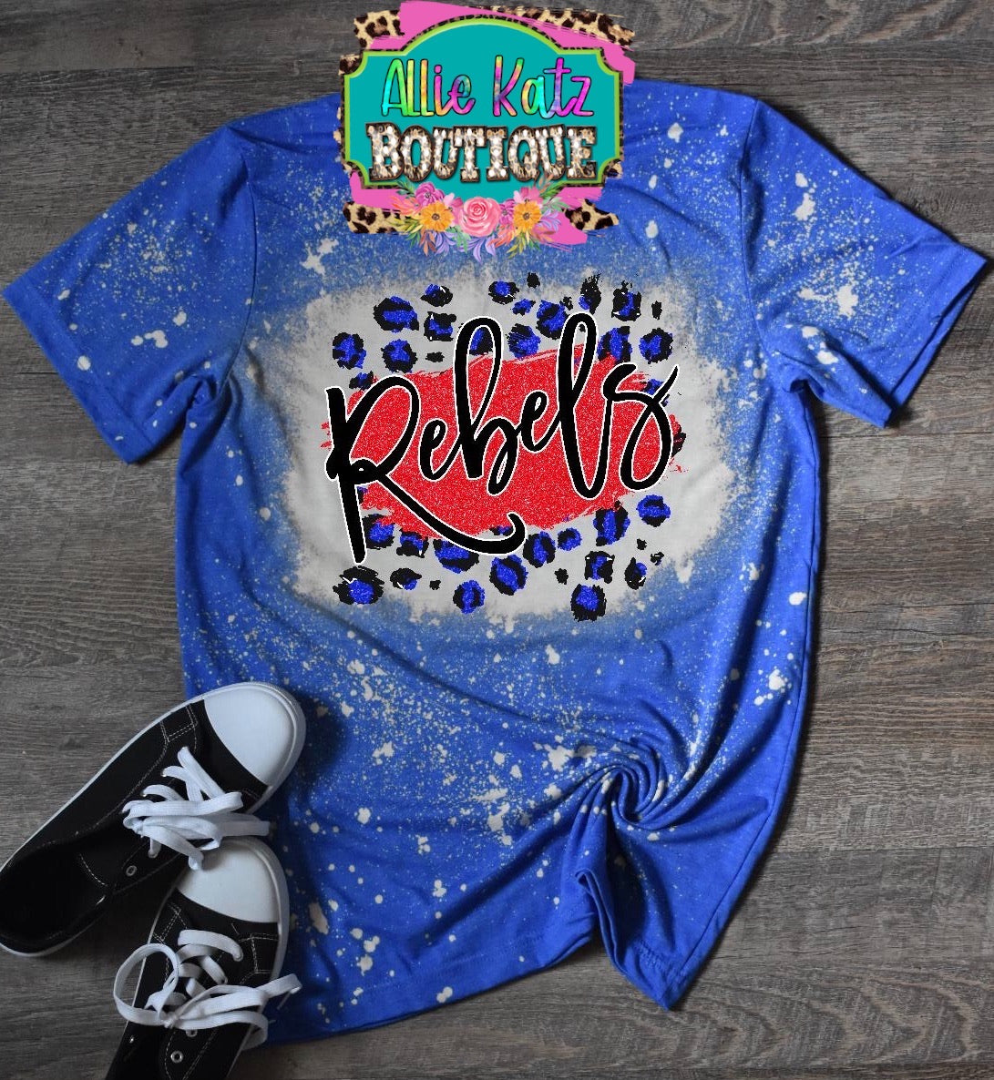 Rebels Leopard splash Bleached tee