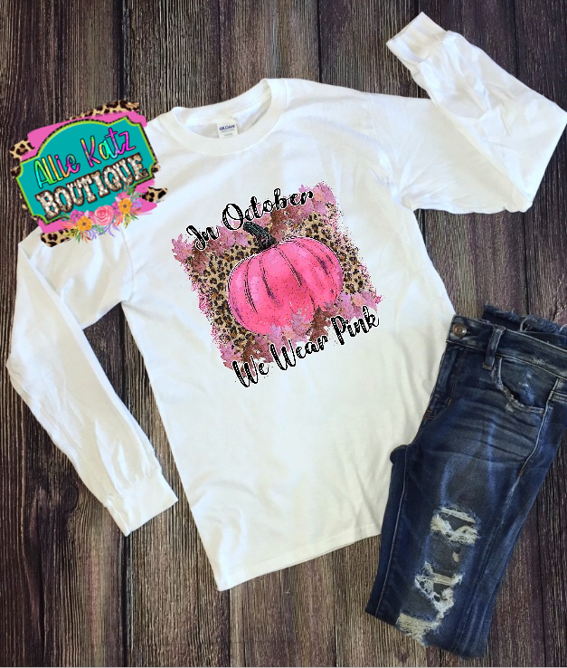 In October we wear pink leopard print Tee
