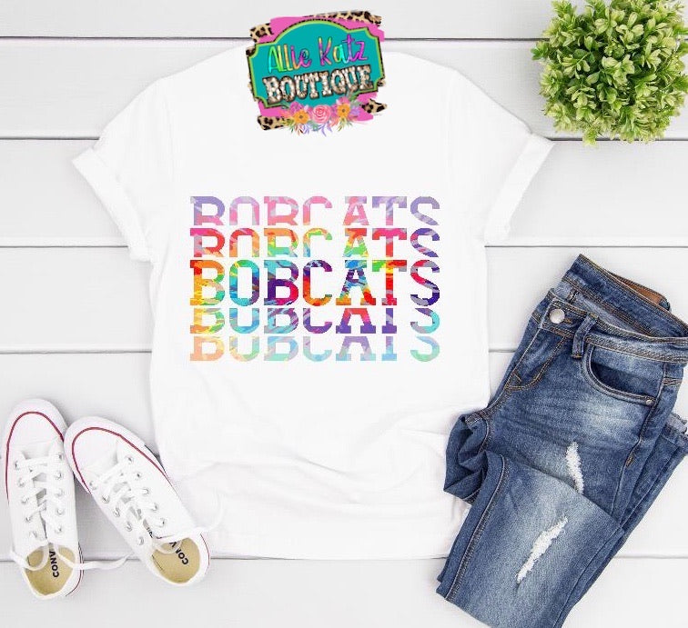 Bobcats repetitive tie dye Tee