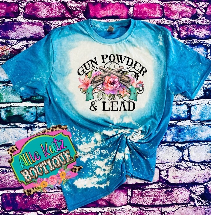 Gun Powder and Lead bleached tee adult and youth