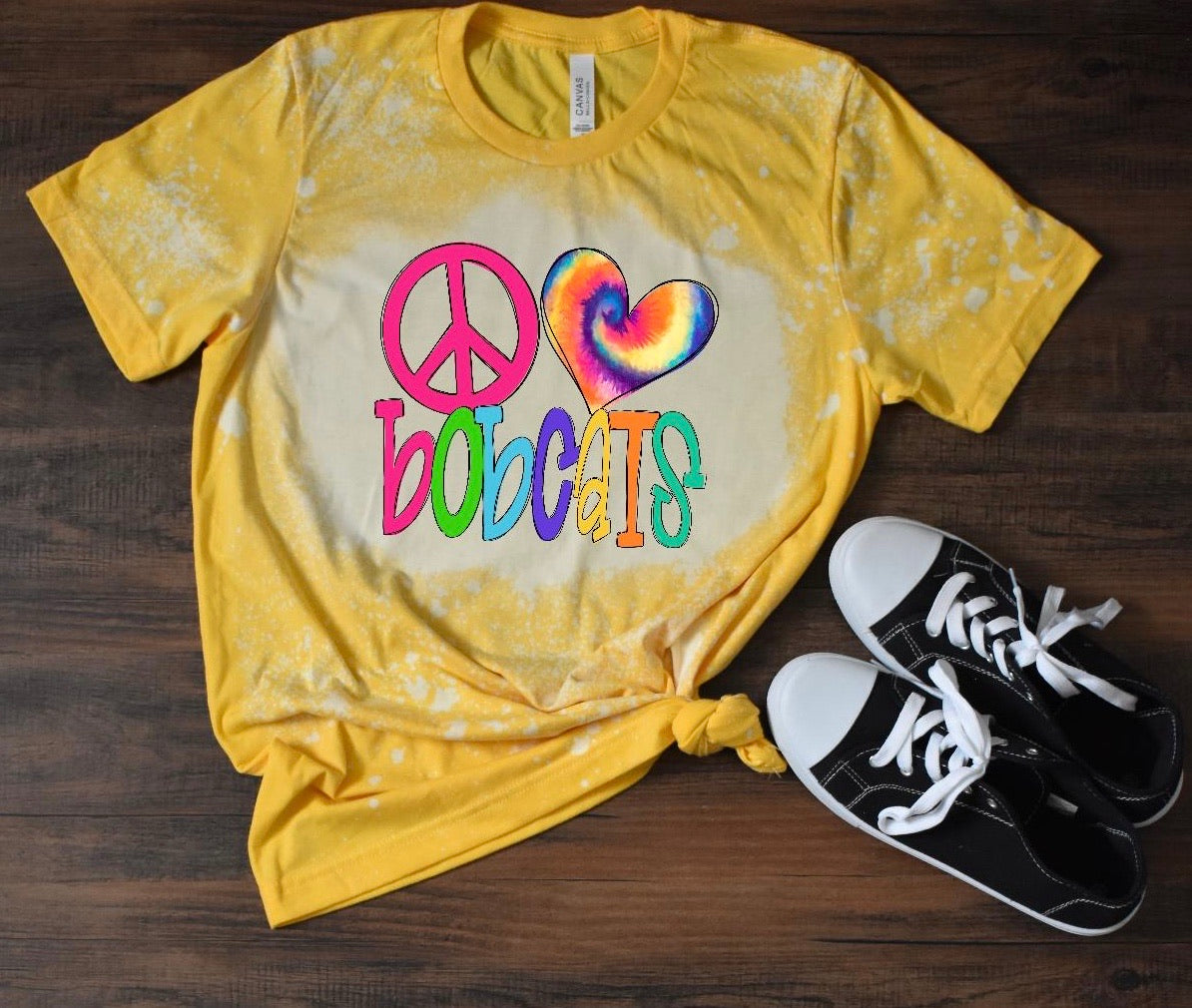Bleached Peace Love Bobcats