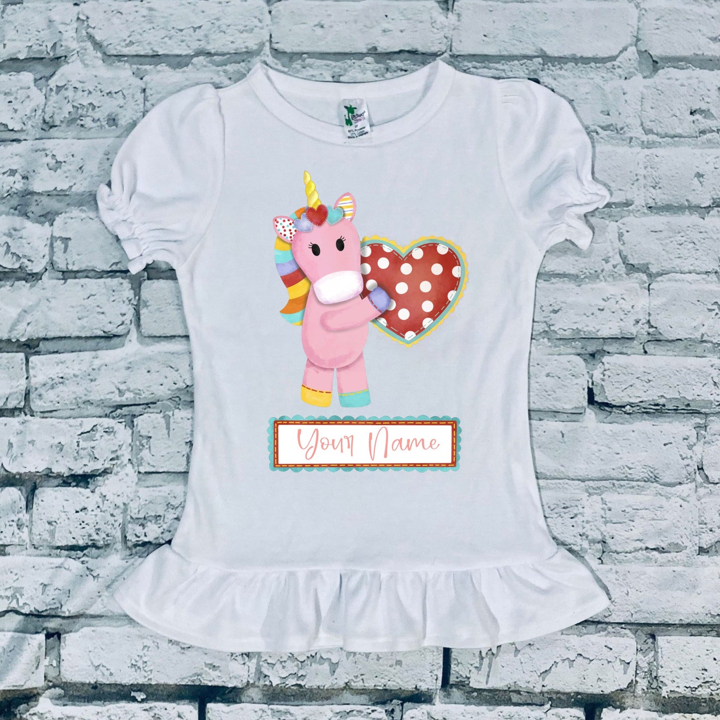 Personalized Unicorn Valentines Shirt
