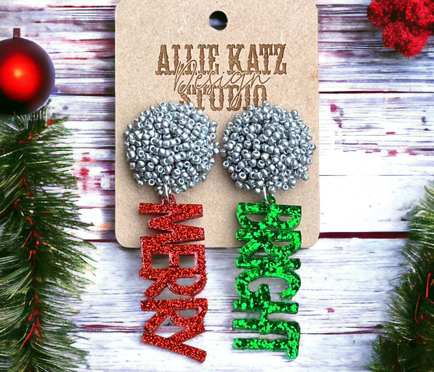 Merry and Bright beaded topper Earrings