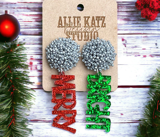 Merry and Bright beaded topper Earrings