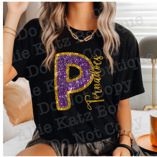 Purvis Tornadoes Faux Sequin Shirt