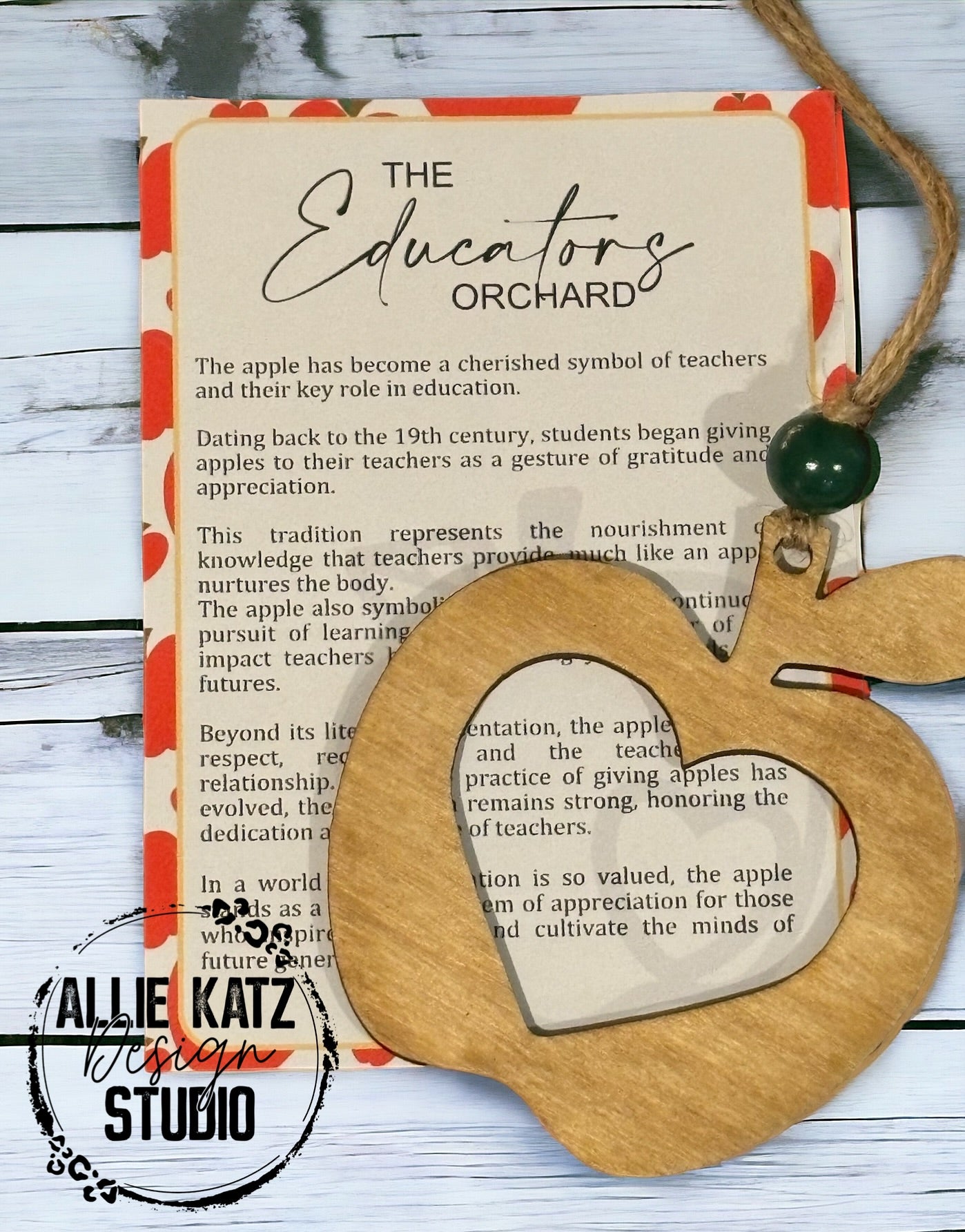 Educators Orchard Sentimental wooden ornament
