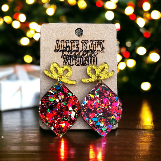 Christmas Confetti Ornament Earrings