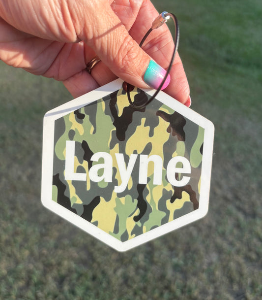 Camo Keychain/Backpack Name Tag
