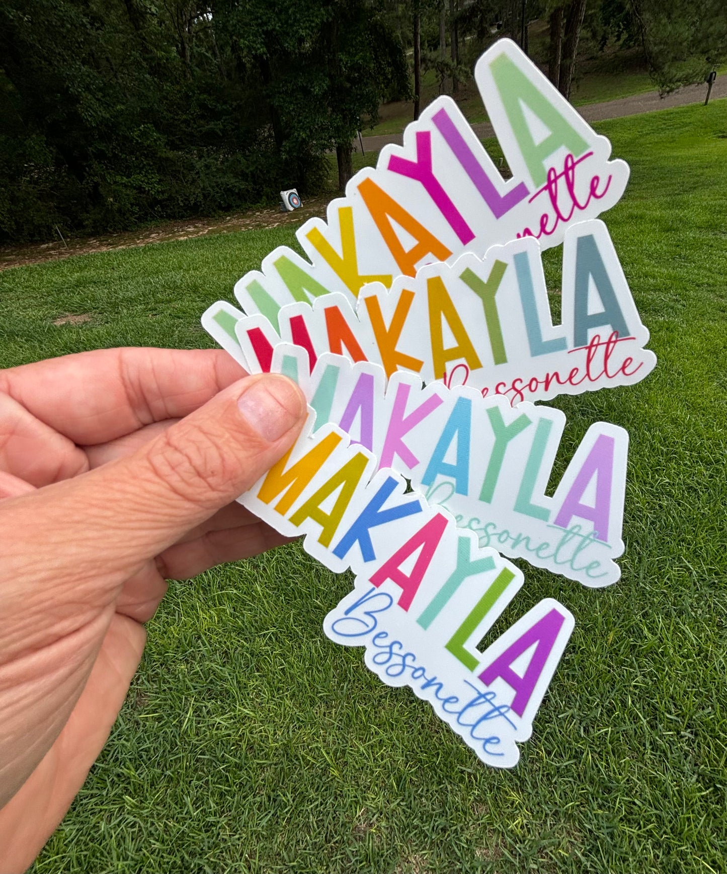 Multi Color Name Stickers - girly (set of 10)