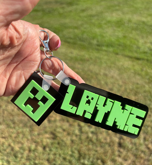 Boys Creeper Keychain/Backpack Name Tag