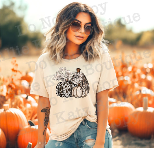 Leopard & Cow Print pumpkins Shirt