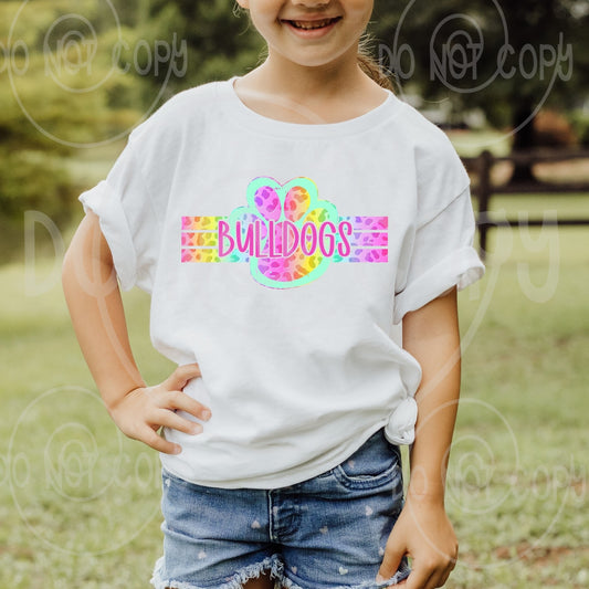 Rainbow Leopard Paw with lines Spirit Tee
