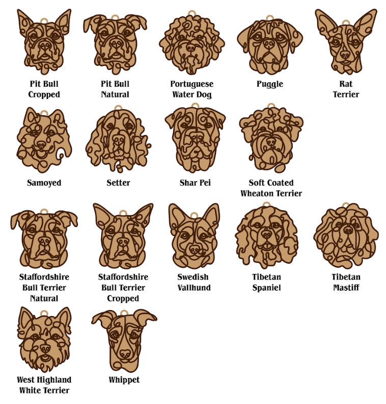 Laser Engraved Dog Stud Earrings