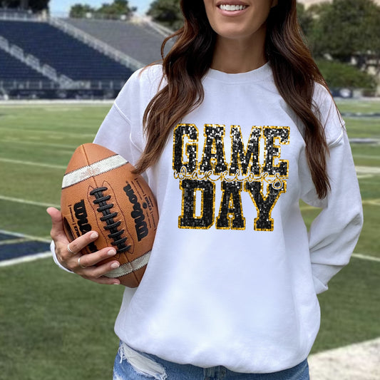 Game Day Faux Sequin School Spirit shirt (Any Mascot)