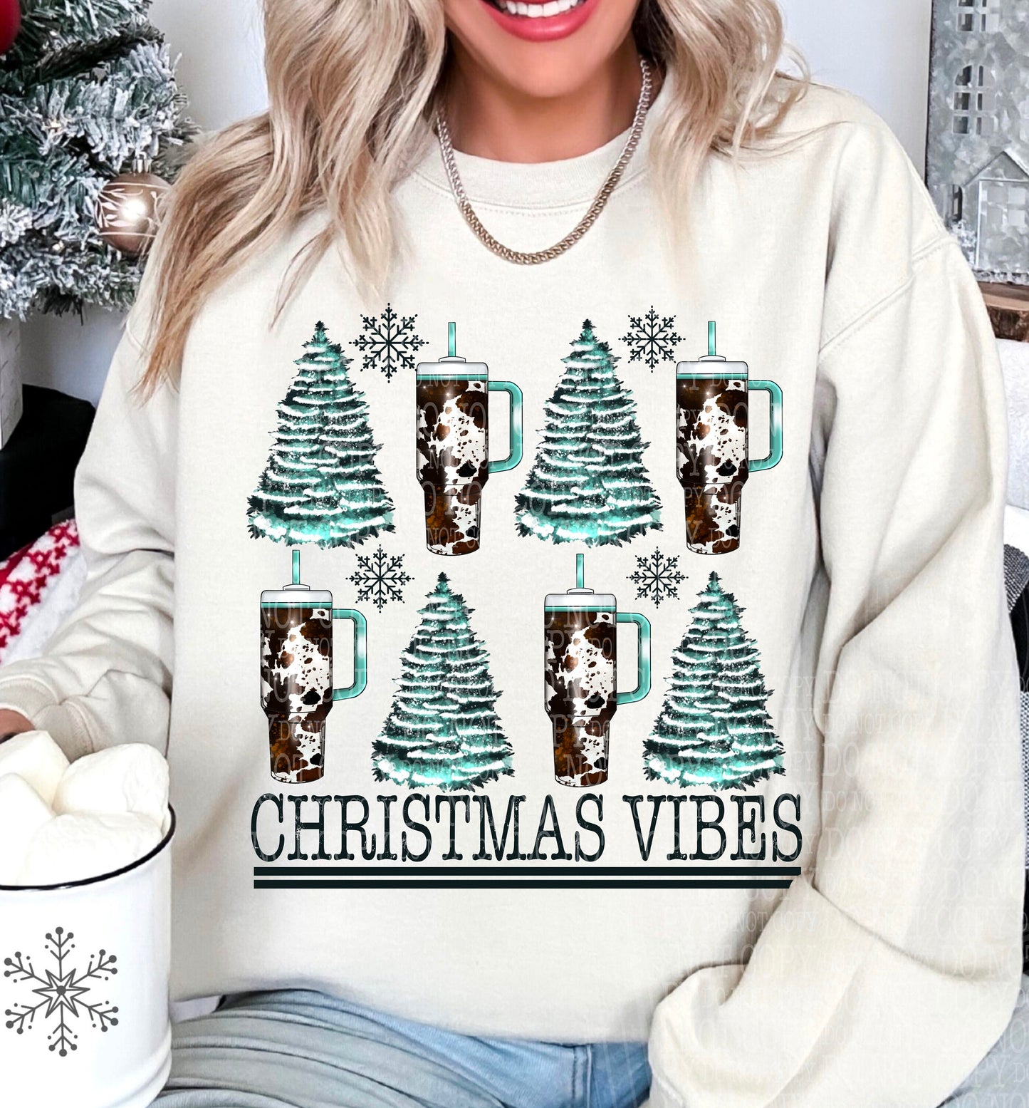Christmas Vibes Cow Print Shirt