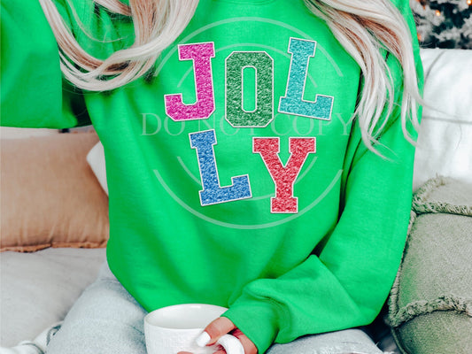 Jolly Faux Chenille Christmas Shirt