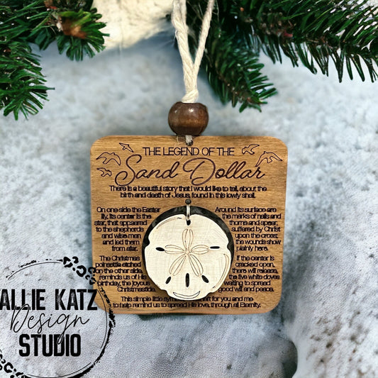 Legend of the Sand Dollar Wood Christmas ornament/ Hand-Painted Wooden Christmas Ornaments/gift idea/dangle sand dollar with story