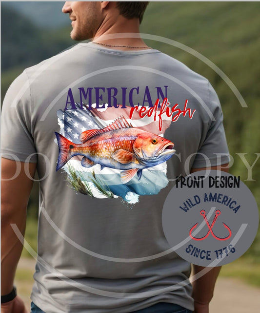 American Redfish Patriotic Authentic Outdoors Tee