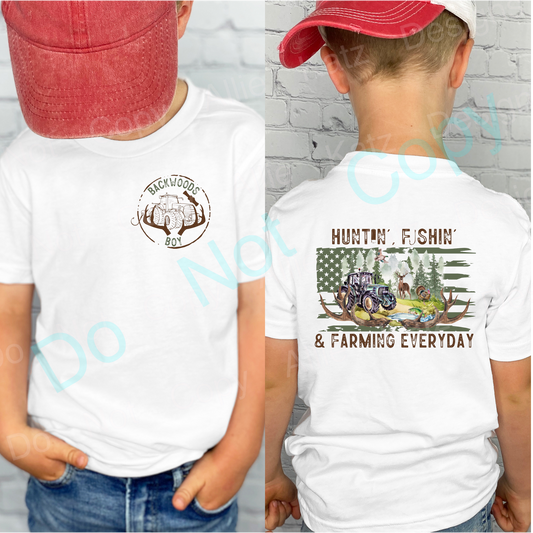 Huntin' Fishin' & Farming Everyday Comfort Colors Tee